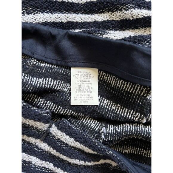 Theory Womens A Line Flare Mini Skirt Blue & White Stripe Size 4 - Picture 7 of 7